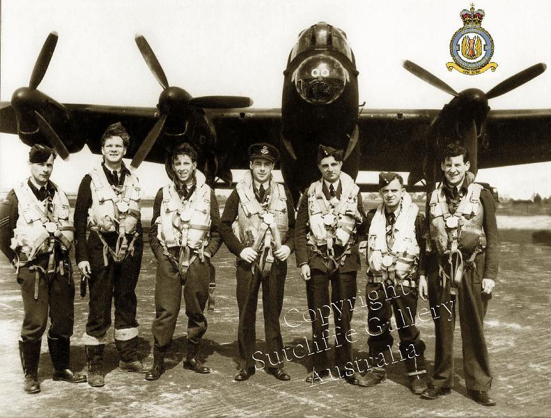 AC17.jpg - The flight crew of a Lancaster bomber of 15 sq. at Mildenhall, England. 1944. Not available in colour.