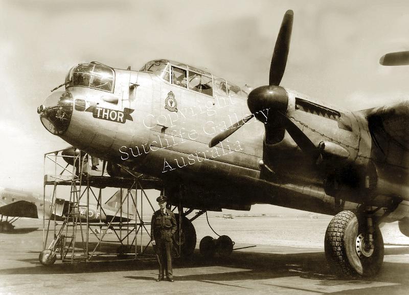 AC45.jpg - One of the last brand new Lancaster bombers at Amberley RAAF base, Qld. in 1946. Not available in colour. Available in larger sizes.