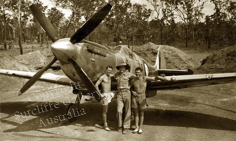 AC46.jpg - A very good photo' of a Spifire Mk. VIII with its crew near Darwin in 1944. Not available in colour. Available in larger sizes.