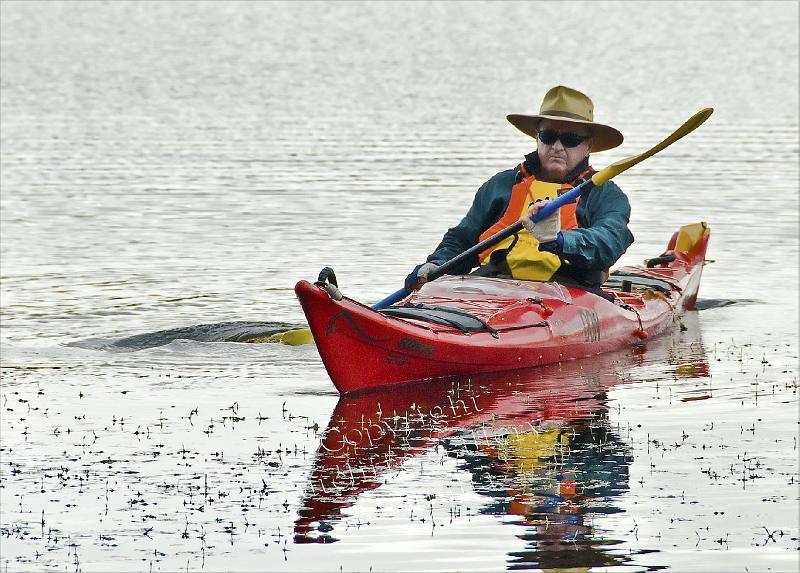 PC27.jpg - A very nice image of a kayaker approaching through the shallows.